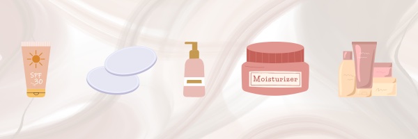 Photo of beauty products generated with Canva.